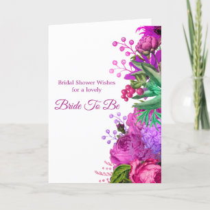 Möhippa Rosa Blommigt Lila vattenfärgsfärg Kort