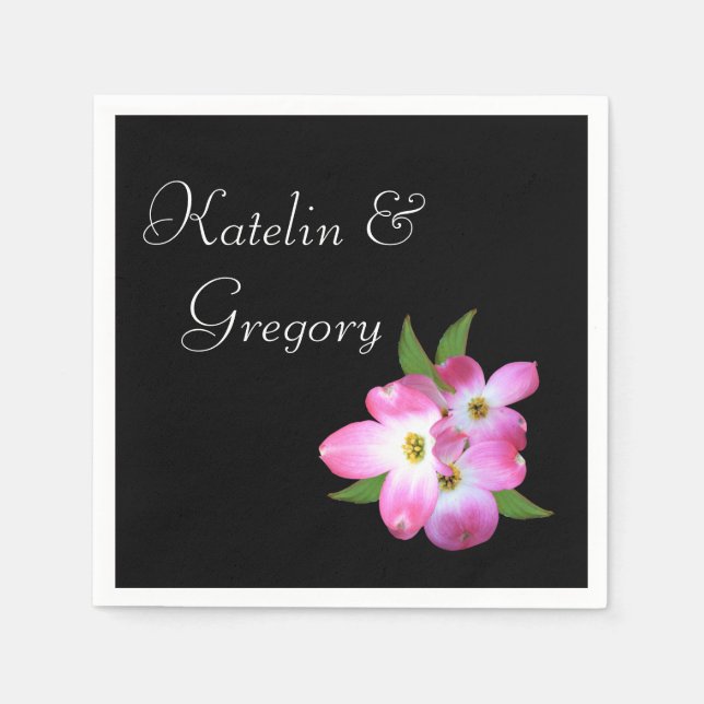 Möhippa Rosa Dogwood Napkins Pappersservett (Framsidan)