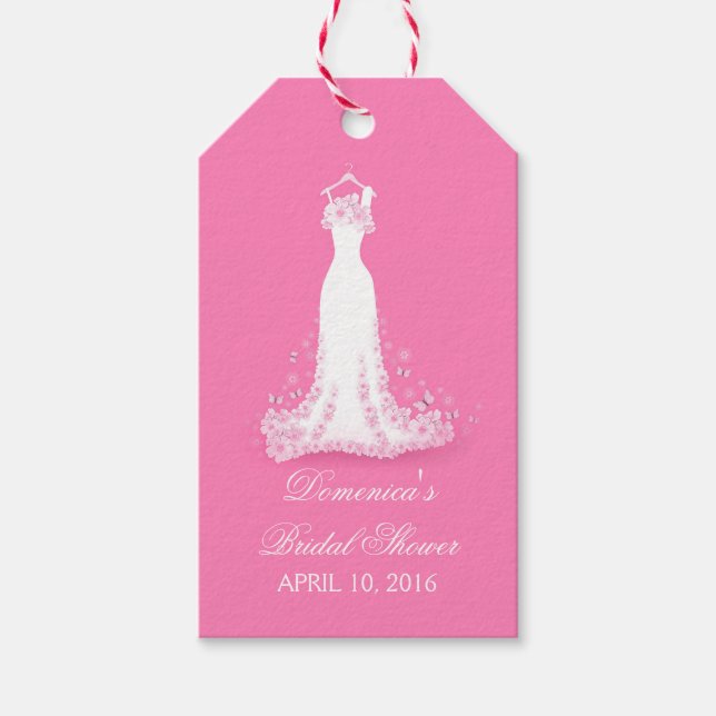 Möhippa Rosa - Fuschia Bröllop Gown Presentetikett (Framsidan)