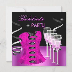 Möhippa Rosa Koppel Svart Champagne Inbjudningar