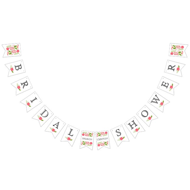 Möhippa rosa korall vild blommor bröllop vimplar (Alla)