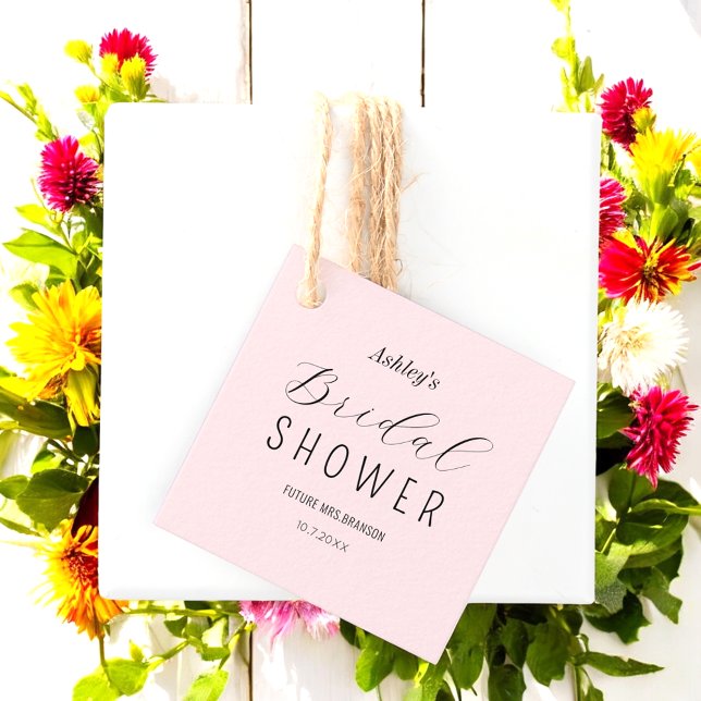 Möhippa  Rosa minimalistisk Gåvor Etiketter (Skapare uppladdad)