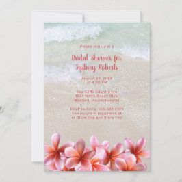 Möhippa Rosa Plumeria Beach Sand Inbjudningar