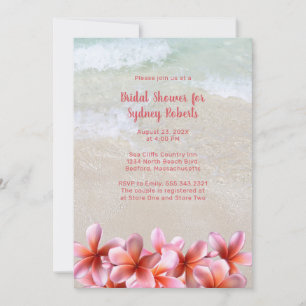Möhippa Rosa Plumeria Beach Sand Inbjudningar
