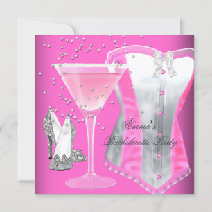 Möhippa Rosa Silver Margarita Inbjudningar