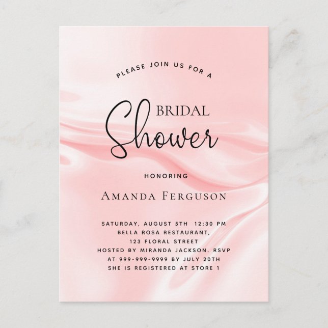 Möhippa  rosa Staten silke Inbjudan Vykort (Framsida)