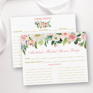 Möhippa Rosa VitBlommigt Guld Recept Card Rådkort