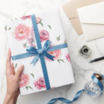 Möhippa Rosa Watercolor Peonies Presentpapper<br><div class="desc">Vackra presenter på vit bakgrund med en mängd Rosa Peonies. Lämpligt för bröllop eller duschpresentemballering.</div>