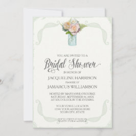 Möhippa Rustic Flowers Mason Burk Typography Inbjudningar