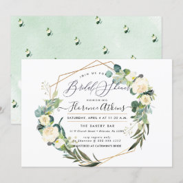 Möhippa Rustic Watercolor Alabaster Flowers Inbjudningar