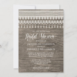 Möhippa Rustic Wood Fence Snöre Typography Inbjudningar