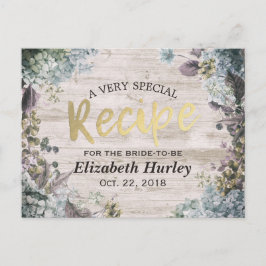 Möhippa Rustic Wood Recipe Botanical Blommigt Inbjudan Vykort