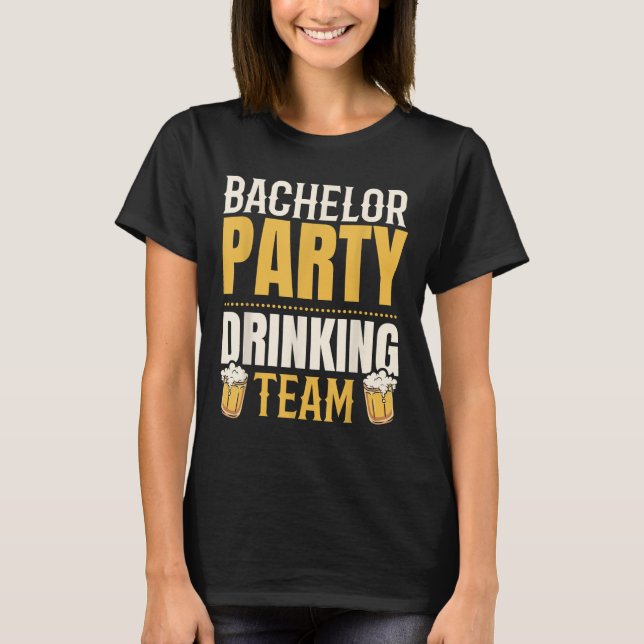 Möhippa Sällskap Dricka Lag Brudgum Squad T Shirt (Framsida)
