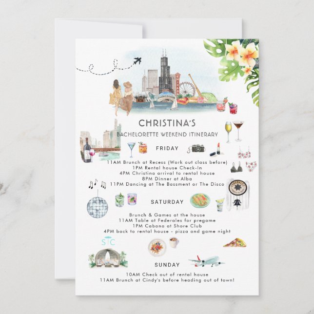 Möhippa-Schema | Chicago Inbjudningar (Framsida)