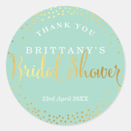 MÖHIPPA SEAL snyggt mini guld confietti mynta Runt Klistermärke