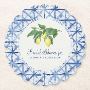 Möhippa Shibori Indigo Mönster w Lemon Löv Underlägg Papper