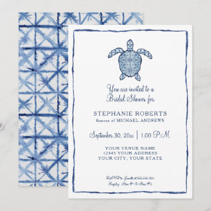 Möhippa Shibori Sea Turtle Ocean Beach Shore Inbjudningar
