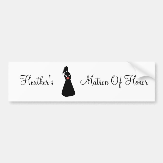 Möhippa Silhouette III Matron of Honor Bildekal (Framsidan)