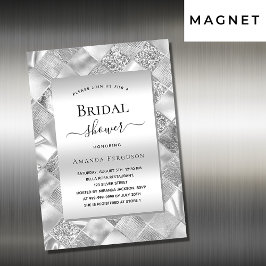 Möhippa silver elegant lyx magnetisk inbjudningskort