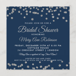 Möhippa Silver Faux Glitter confetti-flottan Inbjudningar