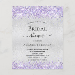 Möhippa silver violet budgetinbjudan flygblad