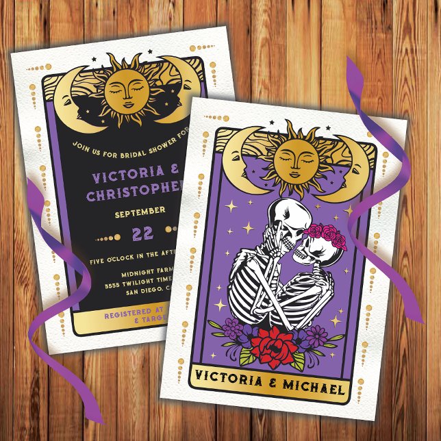 Möhippa Skeleton par Gothic Bröllop Tarot Inbjudningar (Skapare uppladdad)