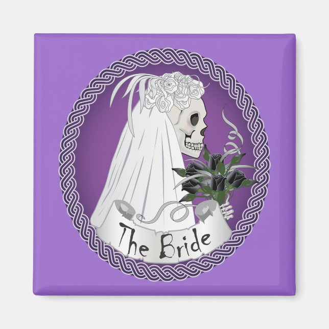 Möhippa Skull - lila Magnet (Framsidan)