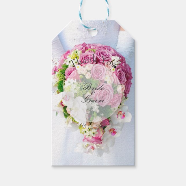 Möhippa Snöre Flower Bouquet Bröllop Presentetikett (Framsidan)