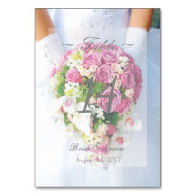 Möhippa Snöre Flower, redigerbart Bröllop Bordsnum