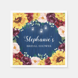 Möhippa Solrosblomma Blå Blommigt Pappersservett