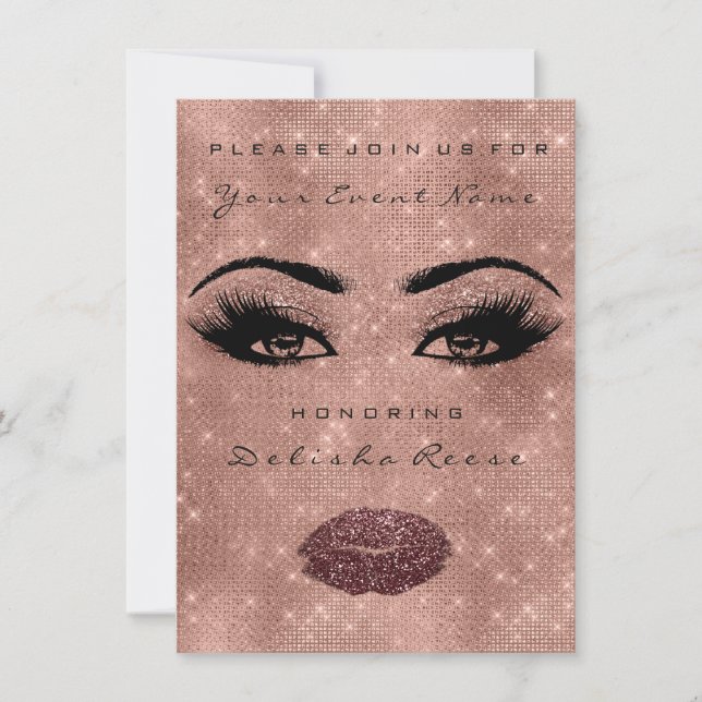 Möhippa Spark 16:e Ro Spark Glitter Eggpla Inbjudningar (Framsida)