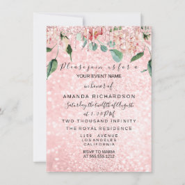Möhippa Spark Ro Rosa ros Dress Glitter Inbjudningar
