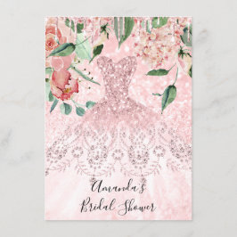 Möhippa Spark Ro Rosa ros Dress Glitter Inbjudningar