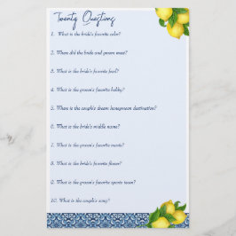 Möhippa-spel 20-frågespel brevpapper