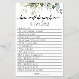 Möhippa-spel Hur bra känner du paret? Flygblad