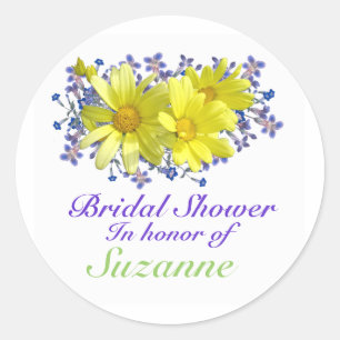 Möhippa Stickers Gult Daisys Bouquet Runt Klistermärke