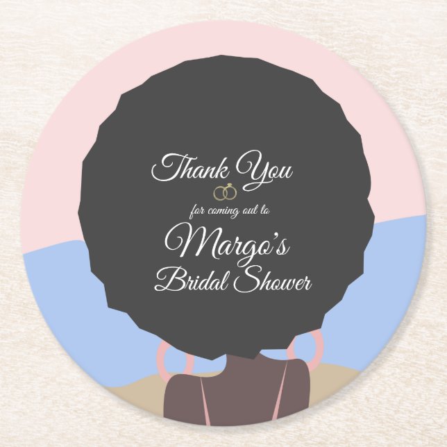 Möhippa Strand Bröllopsfest    Underlägg Papper Rund (Framsidan)