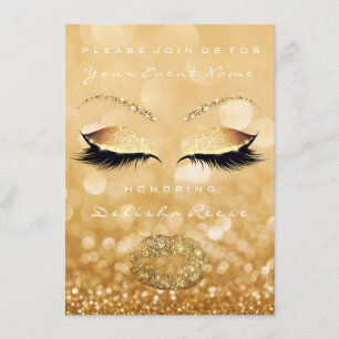 Möhippa Sweet 16:e Guld Sparkly Glitter Inbjudningar