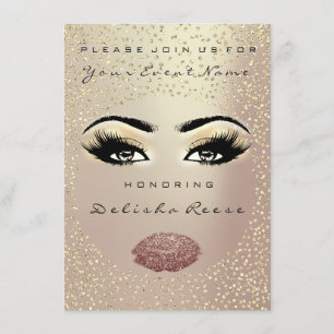 Möhippa Sweet 16:e Kiss Makeup Ro Guld Inbjudningar