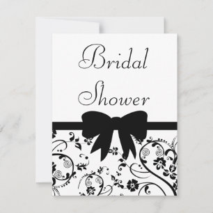 Möhippa Swirls Shower-inbjudan svart Inbjudningar