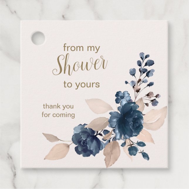 Möhippa Tack för marin blå ro Gåvor Etiketter (Framsida)