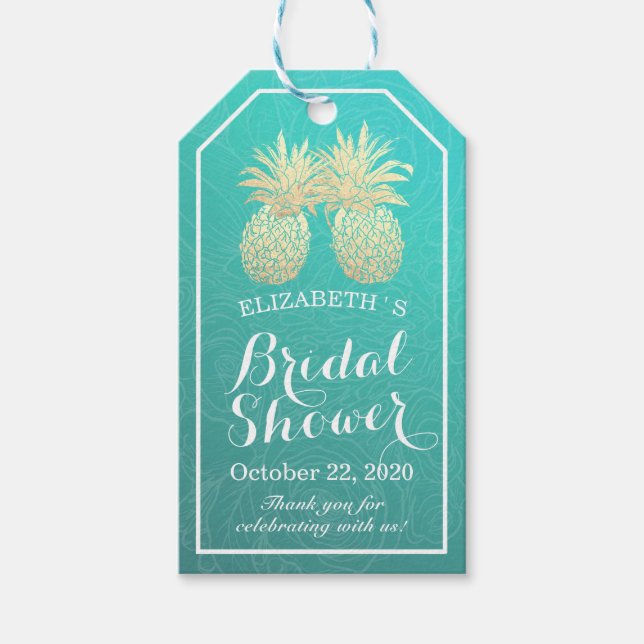 Möhippa Tack Gift Märkre Guld Ananas Presentetikett (Framsidan)