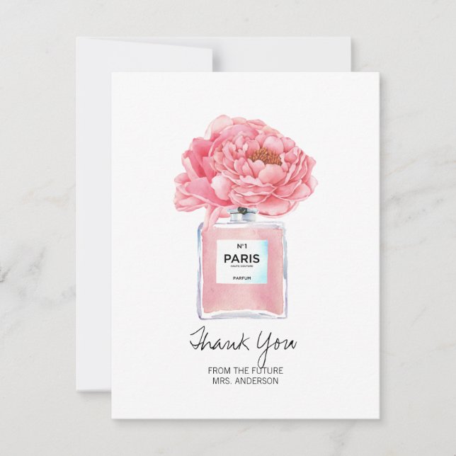 Möhippa Tack Rosa Peony & Parfym Card (Framsida)