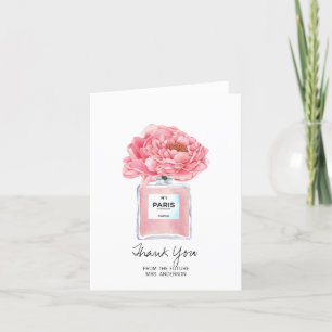 Möhippa Tack Rosa Peony & Parfym Card Kort
