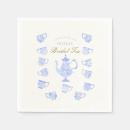 Möhippa Tea Blue China White Snöre Script Shower Pappersservett