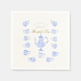 Möhippa Tea Blue China White Snöre Script Shower Pappersservett