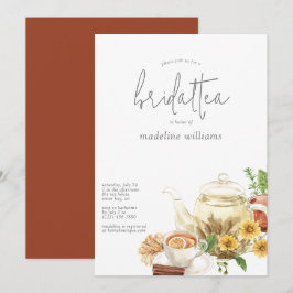 Möhippa Tea Boho Inbjudningskort för möhippan