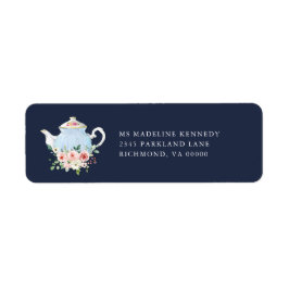 Möhippa Tea Elegant  Blommigt Guld Return Returadress Etikett