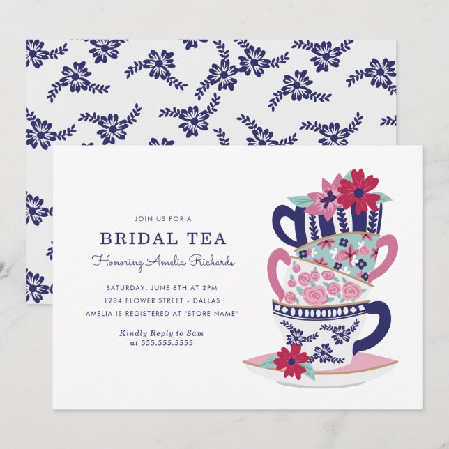 Möhippa Tea Kopp Inbjudningar (Fram/baksida)