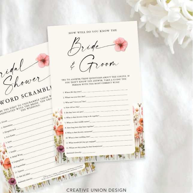 Möhippa Tea Party Advice och spel (Double Sided Bridal Shower Game)